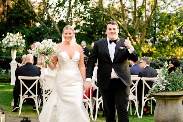 The touching wedding ceremony included the couple’s exchange of vows and rings, concluding with the newlywed’s recessional to “There She Goes” by The La’s!