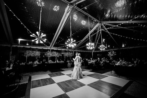 Bride and groom's first dance at thier charleston destination wedding