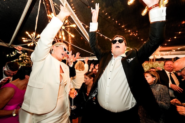 Bride and groom dancing at their Charleston destination wedding