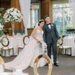 bride and groom seeing venue setup