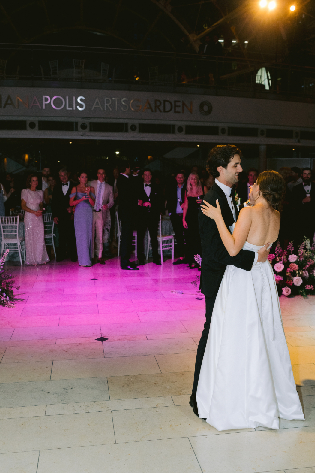 first dance at wedding reception at arts garden