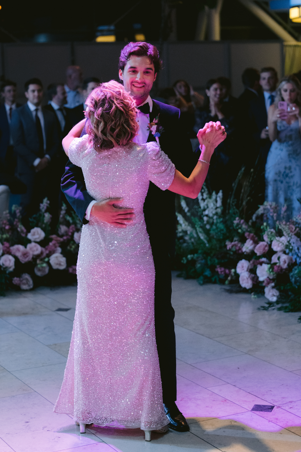 father daughter dance at wedding reception at arts garden 