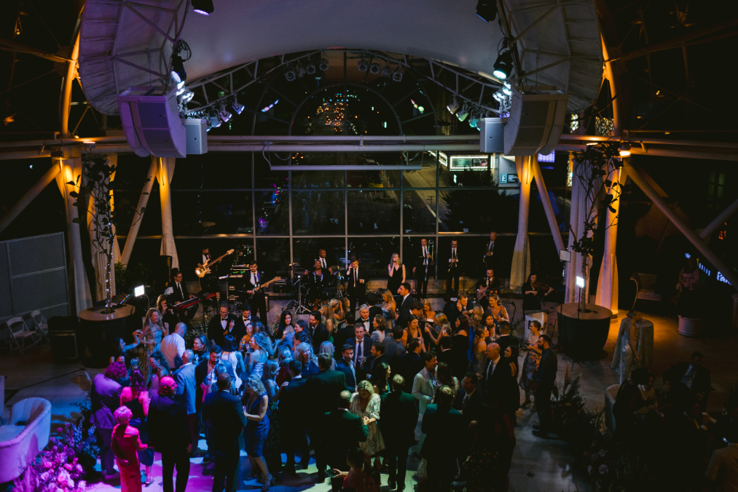 dance party at arts garden wedding reception