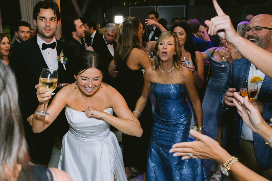 dance party at arts garden wedding reception