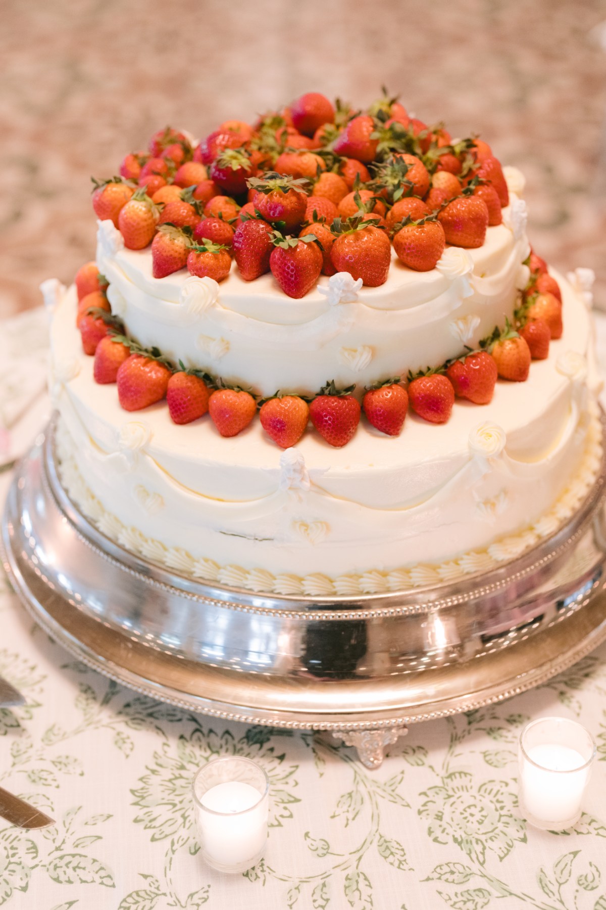wedding cake at wedding West Baden Springs Resort