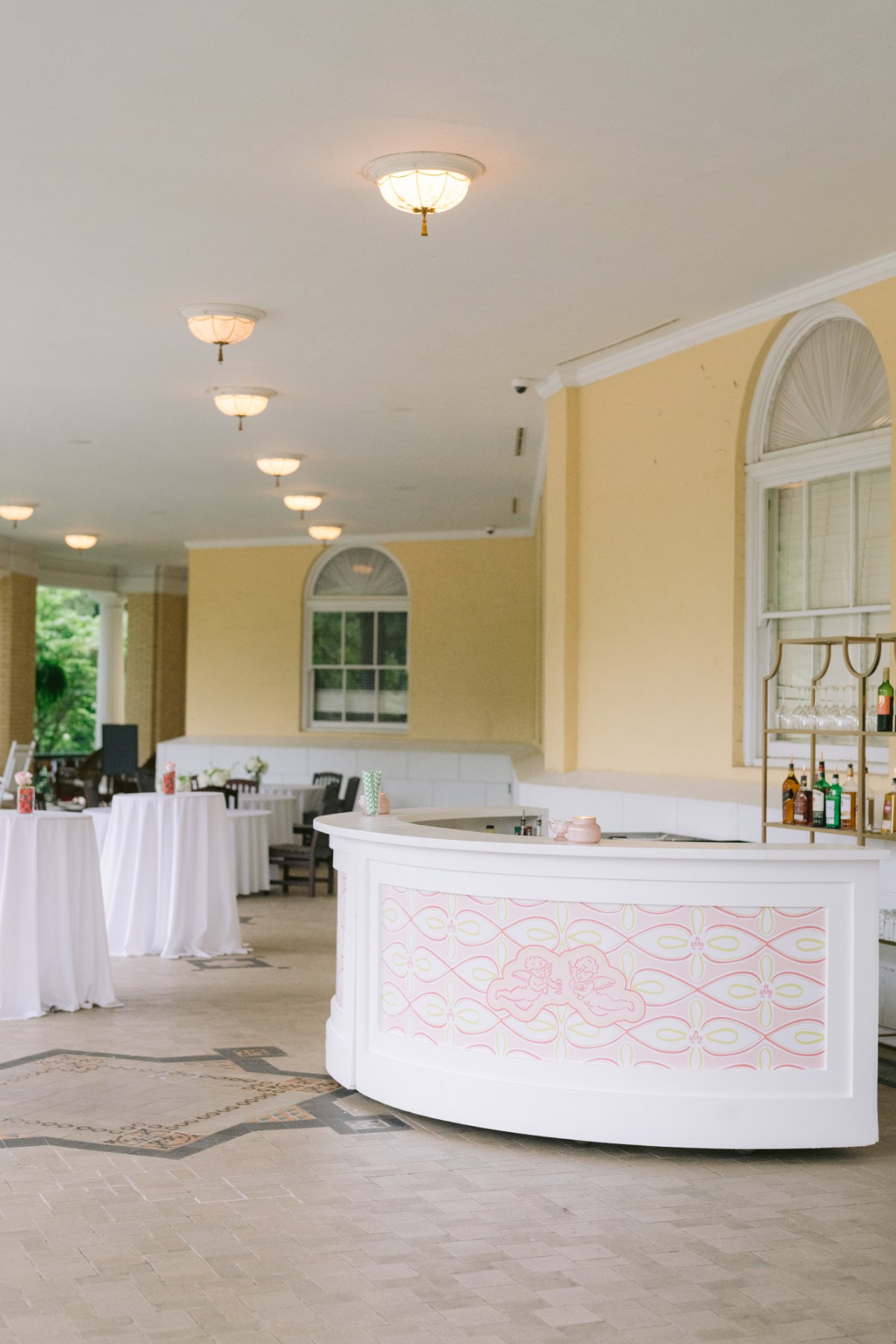 indoor wedding reception details at wedding West Baden Springs Resort