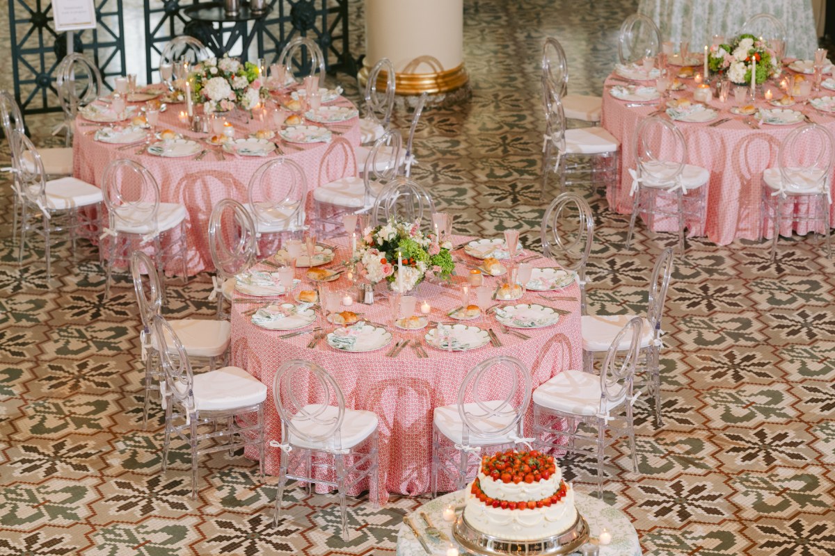 indoor wedding reception details at wedding West Baden Springs Resort