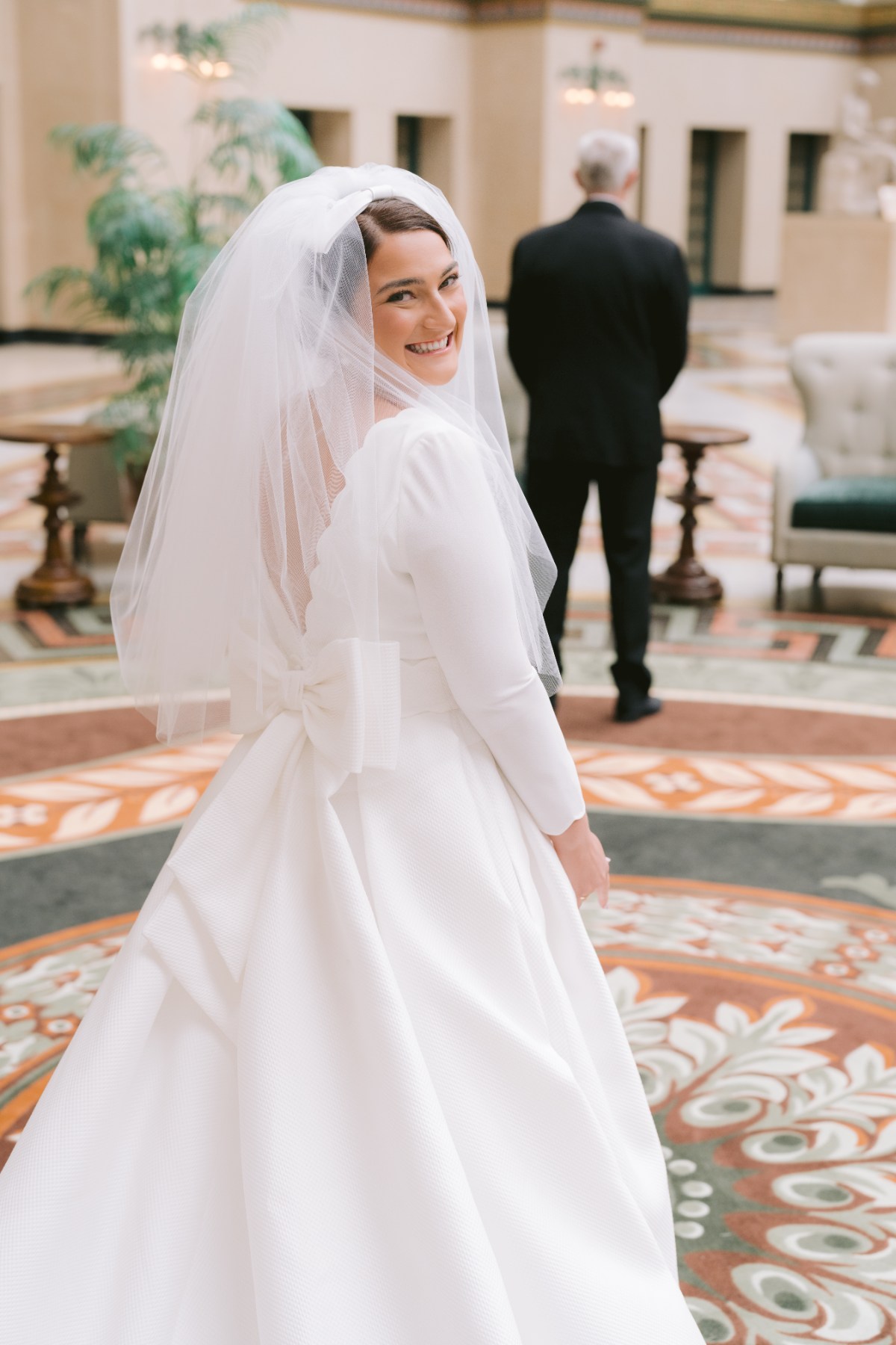 first look photos for wedding West Baden Springs Resort