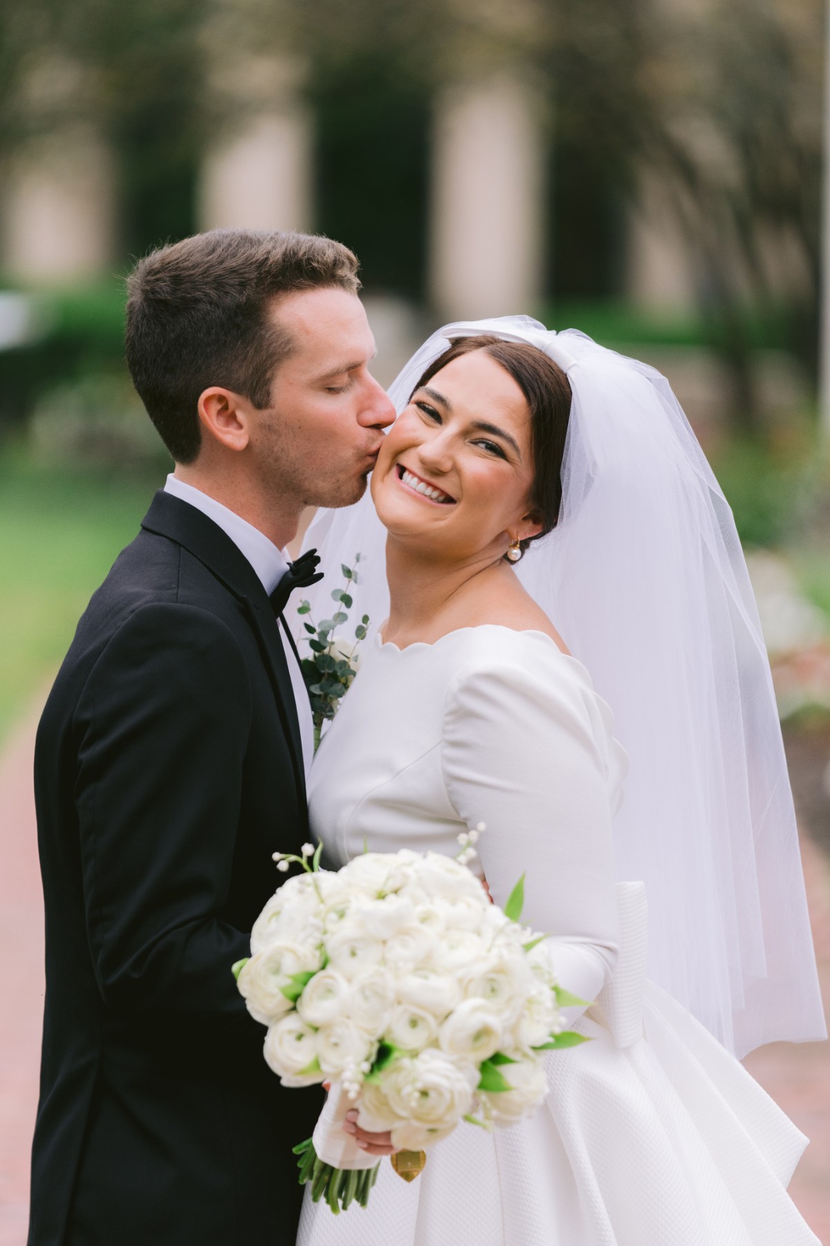 wedding portrait of bride and groom at West Baden Springs Resort wedding