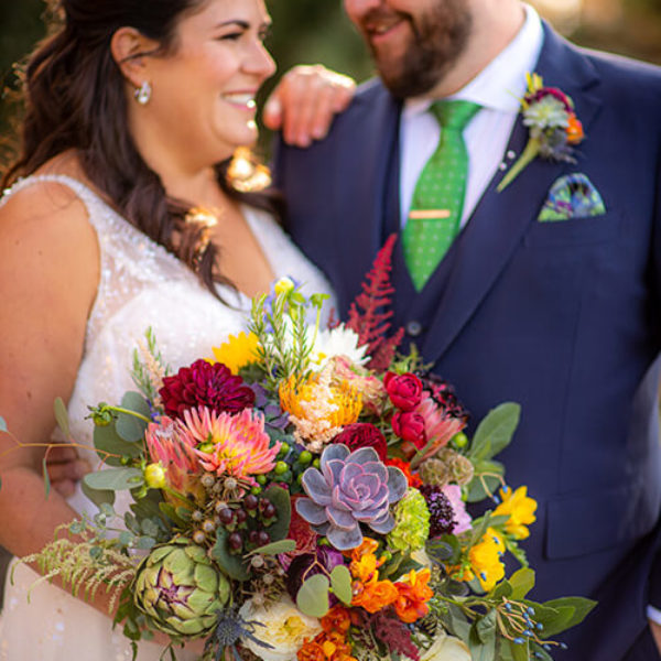 Tommy + Emily Wedding bold colors wedding bouquet